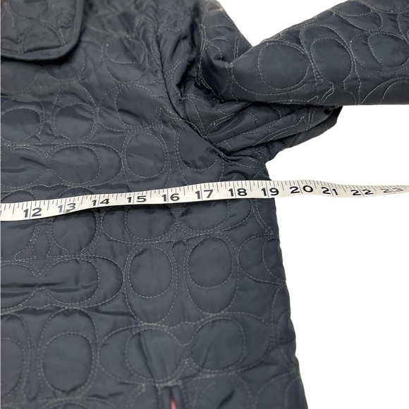 COACH Signature "C" Quilted Logo Snap Front Jacket Coat Women XS - Picture 8 of 13